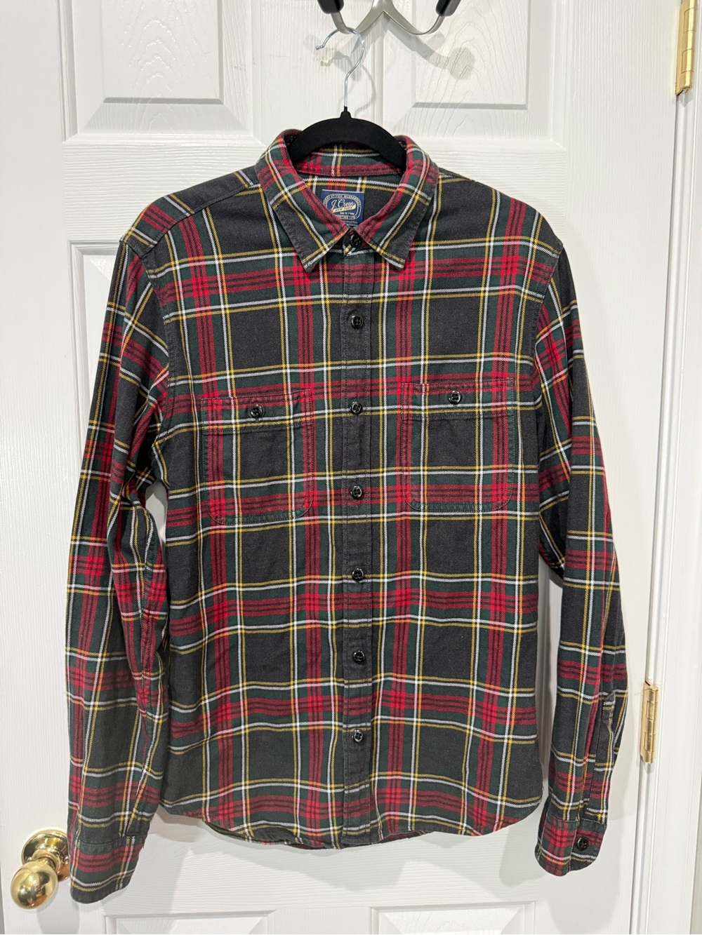 J. Crew Black, Red & Yellow Plaid Long-Sleeve Button-Down Shirt